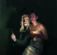 Robert O Lenkiewicz (1941-2002); The Painter and Danielle in Candleight.