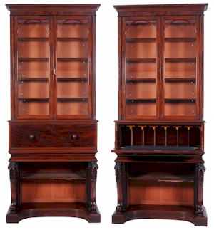 A pair of Victorian mahogany secretaire bookcases, being sold on behalf of the Dean
        and Chapter of Exeter, which are being offered in our two day Fine Art Auction on
        Wednesday, 31st October 2012 and Thursday, 1st November 2012.