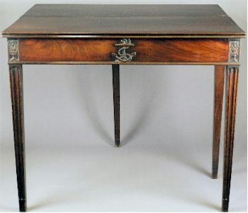 A Georgian mahogany maritime themed tea table, which carries a pre-sale estimate of £2,500-£,3000 (MA13/149).