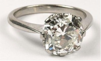 A single-stone diamond ring that is being offered in the Summer Fine Art Auction, which is
    being held in Exeter, the capital of the South West of England. The ring carries a pre-sale estimate of
    £8,000-£12,000 (FS19/167a).