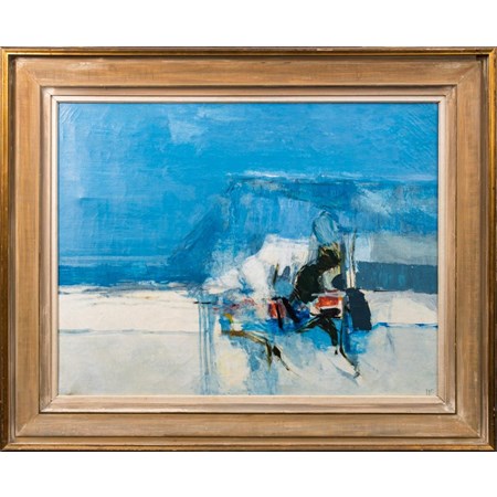 Donald Hamilton Fraser [1929 2009] Horizontal Landscape With Cliffs And Beach Machine